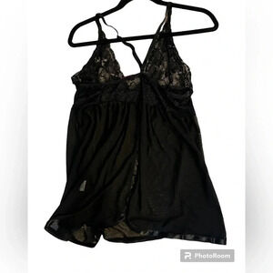 Avid Love size large teddy in black with lacy accents